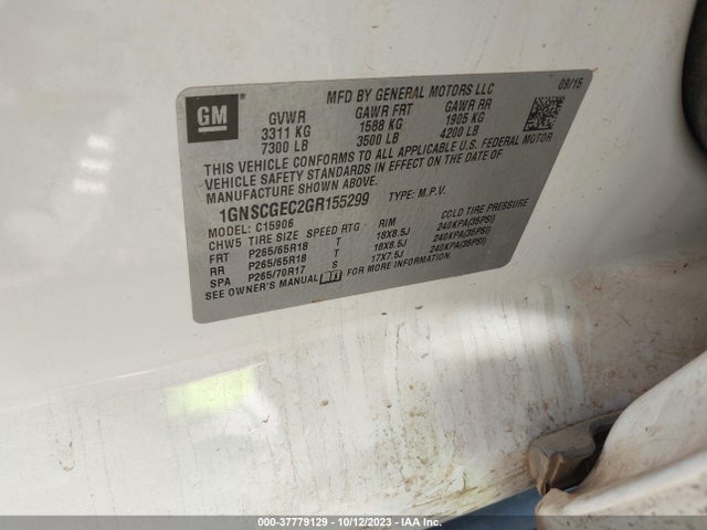 Chevrolet Suburban Ls 2016 1GNSCGEC2GR155299 Image 9