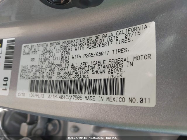Toyota Tacoma Prerunner 2015 3TMJU4GN8FM191786 Image 15