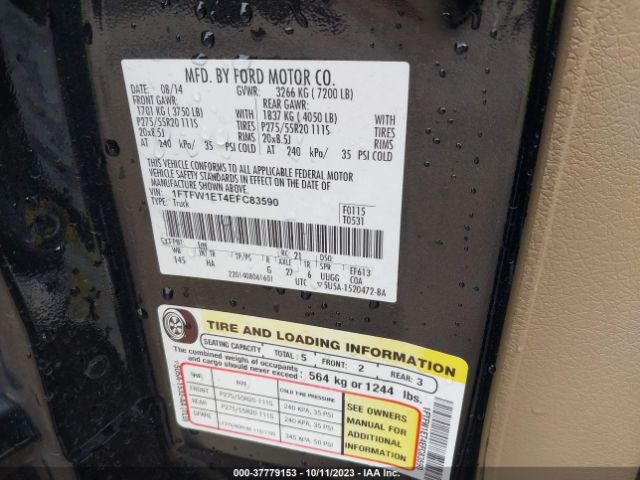 1FTFW1ET4EFC83590 Ford F-150 Xl/xlt/fx4/lariat