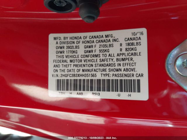 2HGFC3B3XHH351565 Honda Civic Coupe Ex-t