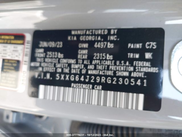 5XXG64J29RG230541 KIA K5 Gt-line