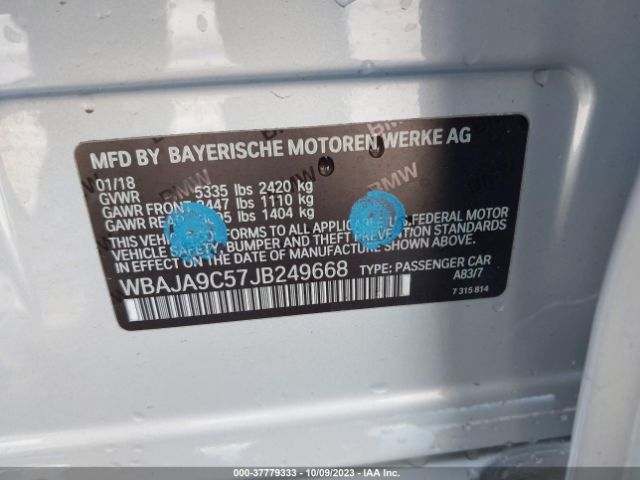 WBAJA9C57JB249668 BMW 5 Series 530e Iperformance