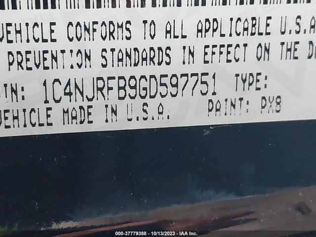 1C4NJRFB9GD597751 Jeep Patriot High Altitude Edition