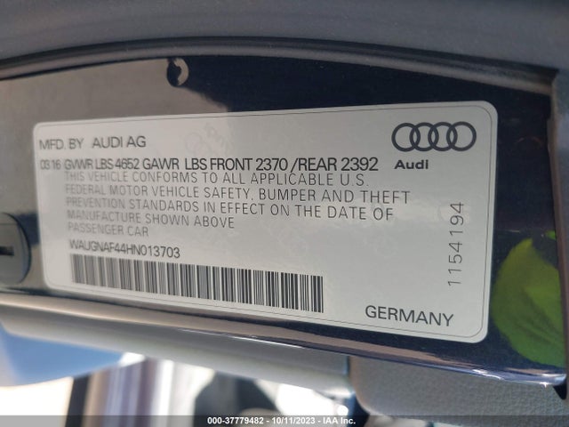 Audi A4 PREMIUM 2017 WAUGNAF44HN013703 Image 9