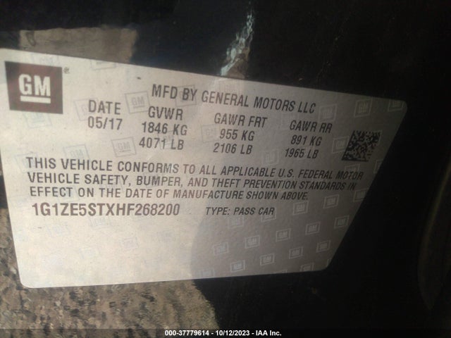 Chevrolet MALIBU LT 2017 1G1ZE5STXHF268200 Image 9