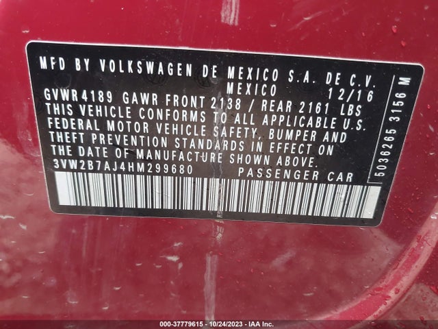 Volkswagen Jetta 1.4t S 2017 3VW2B7AJ4HM299680 Image 9