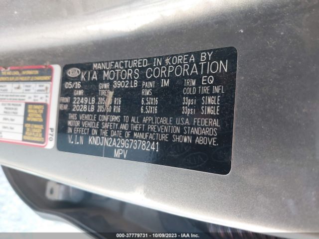 KNDJN2A29G7378241 KIA Soul Base