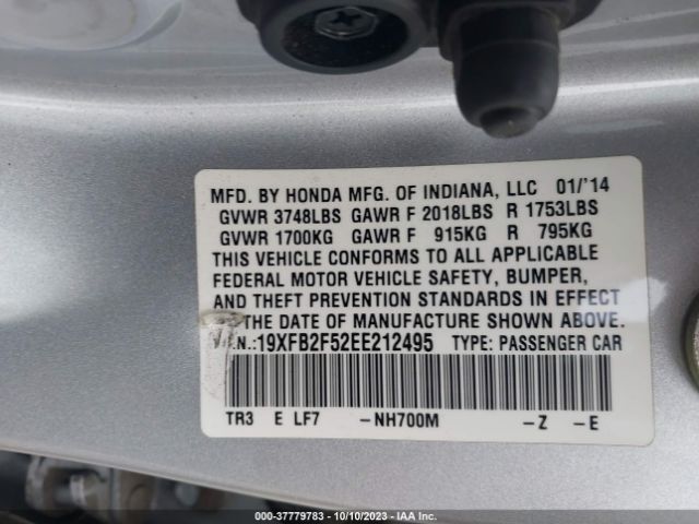19XFB2F52EE212495 Honda Civic Lx