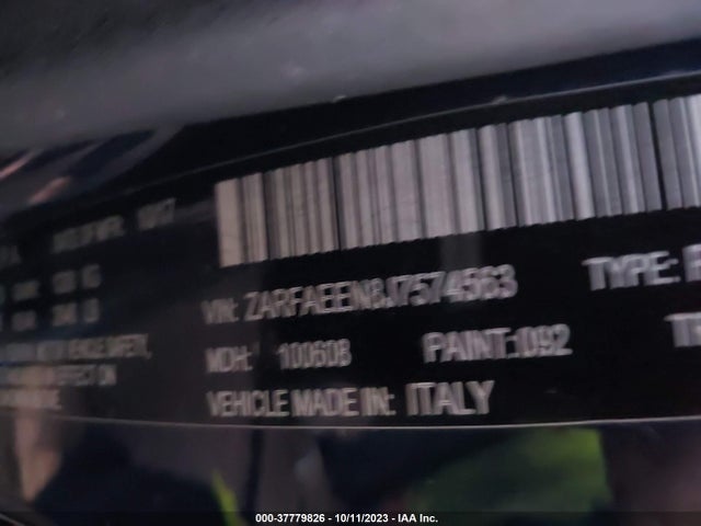 ZARFAEEN8J7574563 Alfa Romeo Giulia Ti Lusso