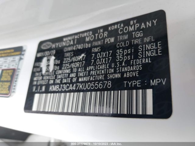 KM8J3CA47KU055678 Hyundai Tucson Value