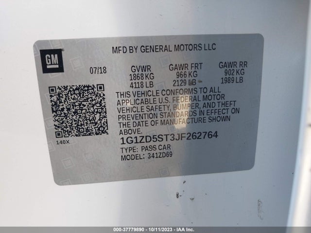 Chevrolet MALIBU LT 2018 1G1ZD5ST3JF262764 Image 9
