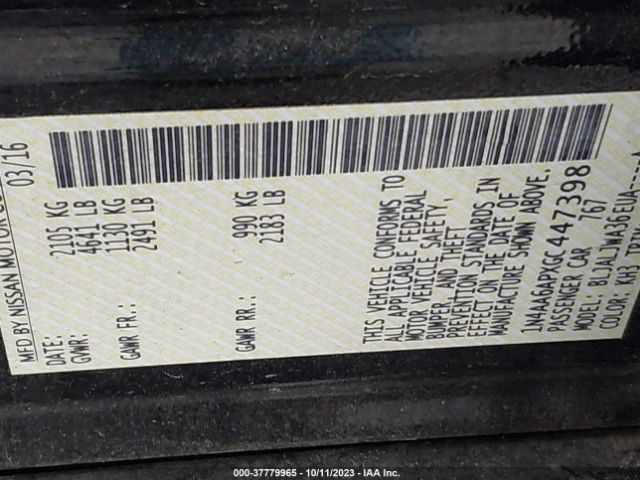 1N4AA6APXGC447398 Nissan Maxima 3.5 Sv
