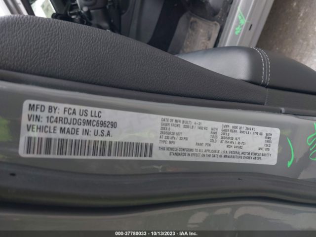 2021 DODGE DURANGO 1C4RDJDG9MC696290 Photo 8