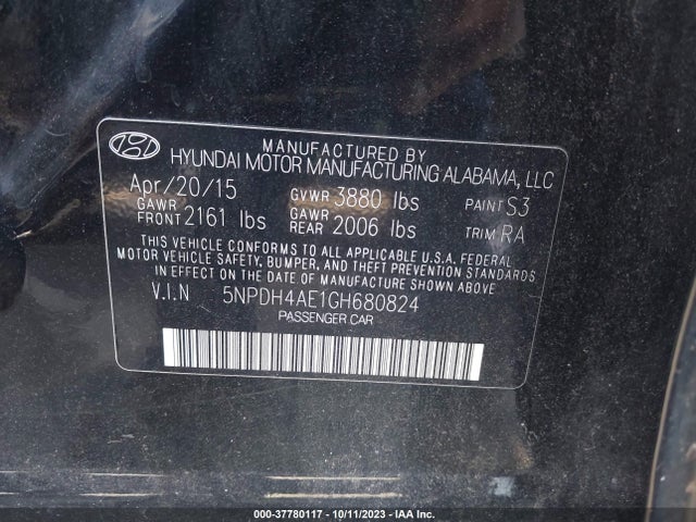 Hyundai ELANTRA SE 2016 5NPDH4AE1GH680824 Image 9