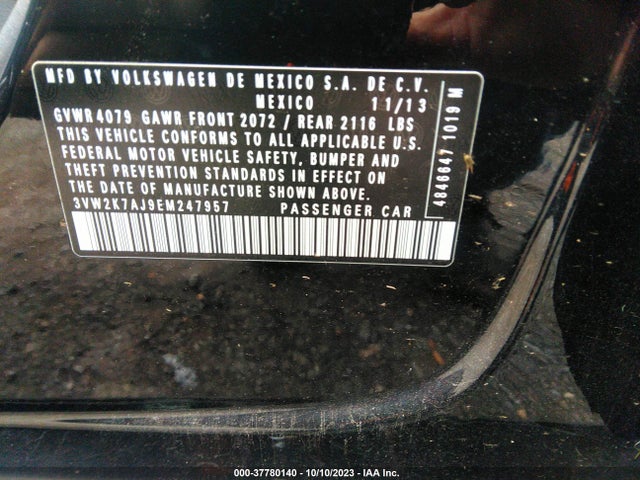 3VW2K7AJ9EM247957 Volkswagen Jetta Sedan S