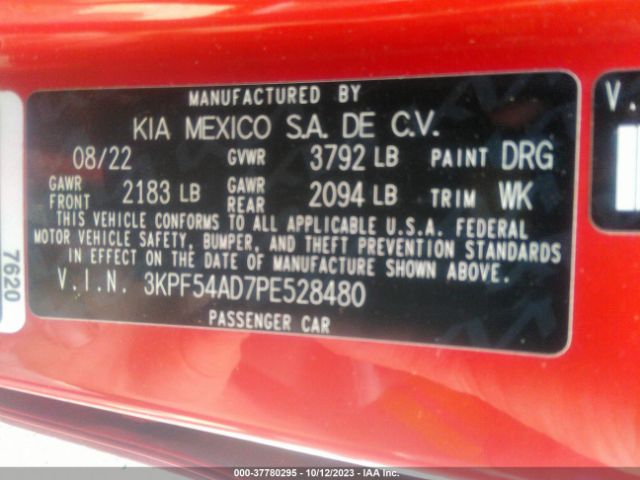 3KPF54AD7PE528480 KIA Forte Gt-line