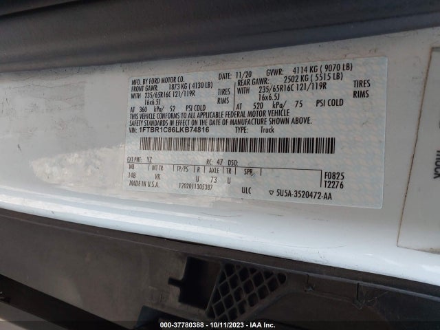 2020 FORD TRANSIT-250 CARGO VAN 1FTBR1C86LKB74816 Photo 8