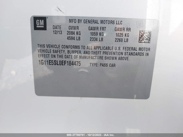 Chevrolet MALIBU LT 2014 1G11E5SL0EF184475 Image 9
