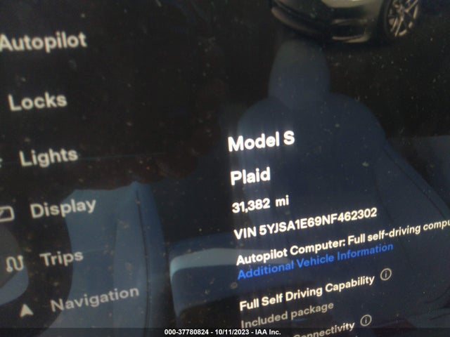Tesla Model S Plaid 2022 5YJSA1E69NF462302 Image 7
