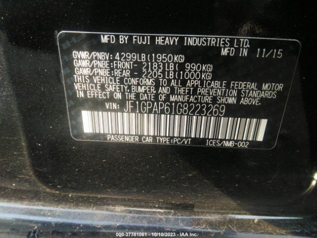 JF1GPAP61G8223269 Subaru Impreza Wagon 2.0i Sport Premium