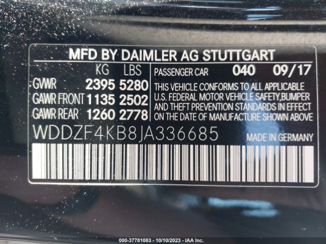 2018 MERCEDES-BENZ E-CLASS WDDZF4KB8JA336685 Photo 8