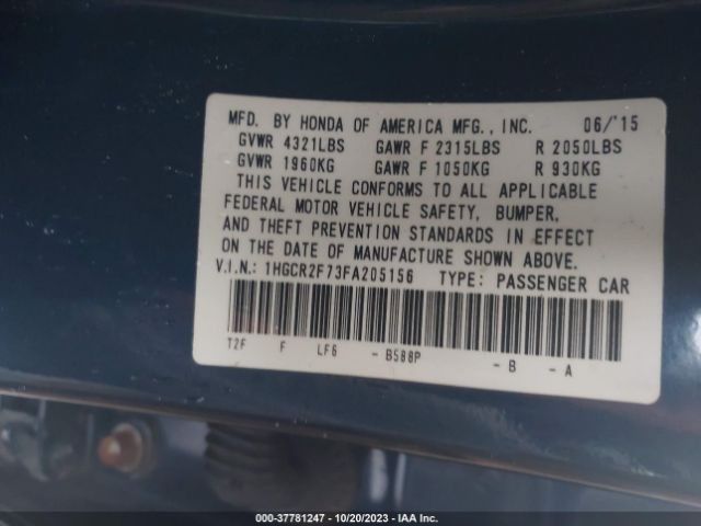 1HGCR2F73FA205156 Honda ACCORD EX