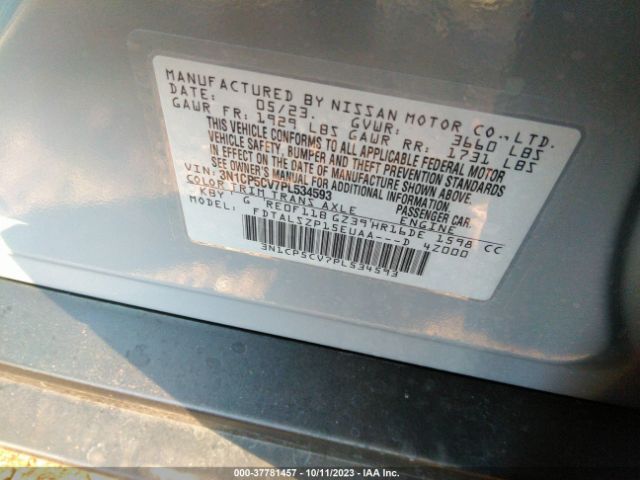 3N1CP5CV7PL534593 Nissan KICKS SV