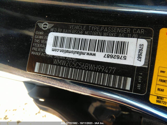 2011 MINI COOPER COUNTRYMAN WMWZC5C56BWH99477 Photo 8