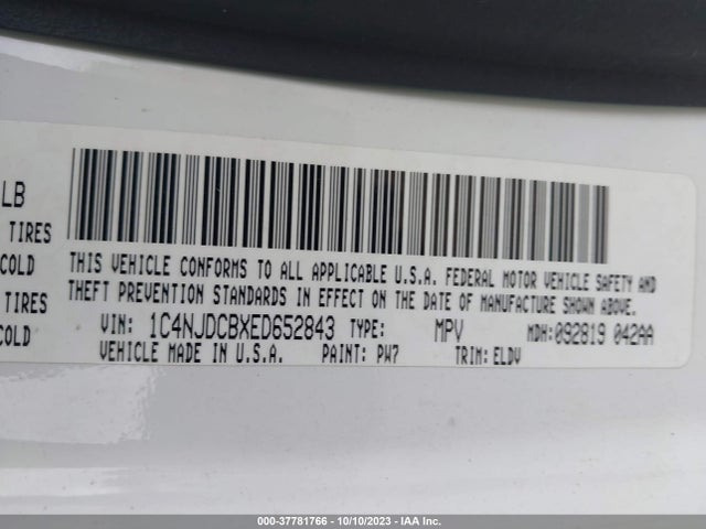 Jeep Compass Limited 2014 1C4NJDCBXED652843 Image 9