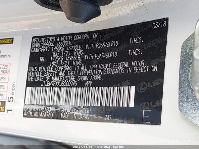 2018 LEXUS GX JTJBM7FXXJ5200945 Photo 8