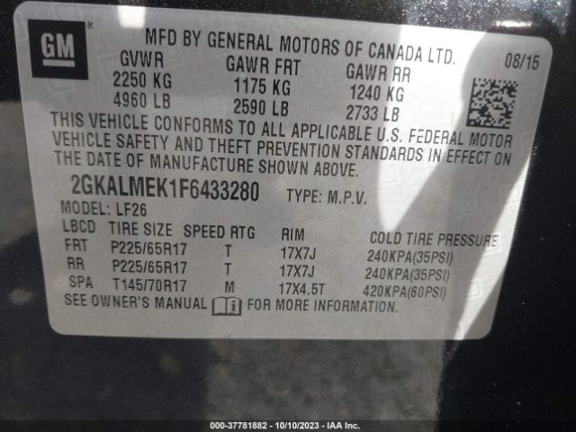 2GKALMEK1F6433280 GMC Terrain Sle