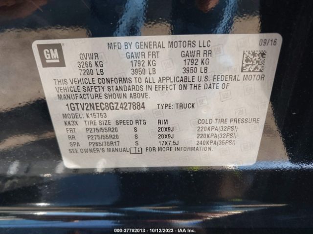 1GTV2NEC8GZ427884 GMC Sierra 1500 Slt