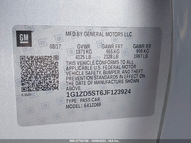 Chevrolet MALIBU LT 2018 1G1ZD5ST6JF123924 Image 9