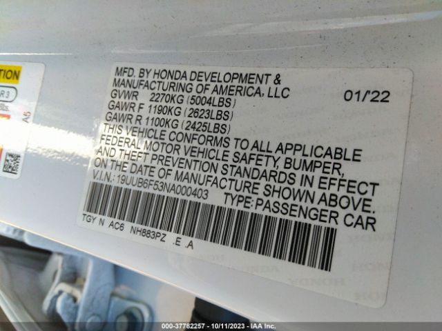 19UUB6F53NA000403 Acura Tlx A-spec Package