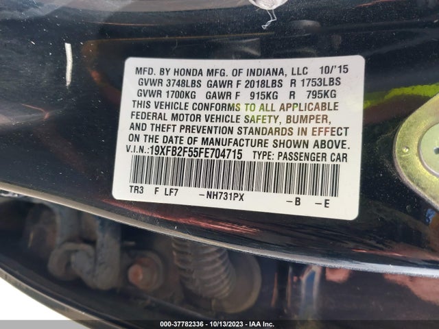 Honda Civic Sedan Lx 2015 19XFB2F55FE704715 Image 9