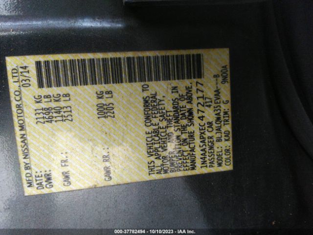 1N4AA5APXEC472177 Nissan Maxima 3.5 S