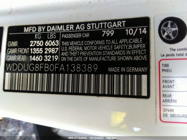 WDDUG8FB0FA138389 Mercedes-Benz S-class S 550