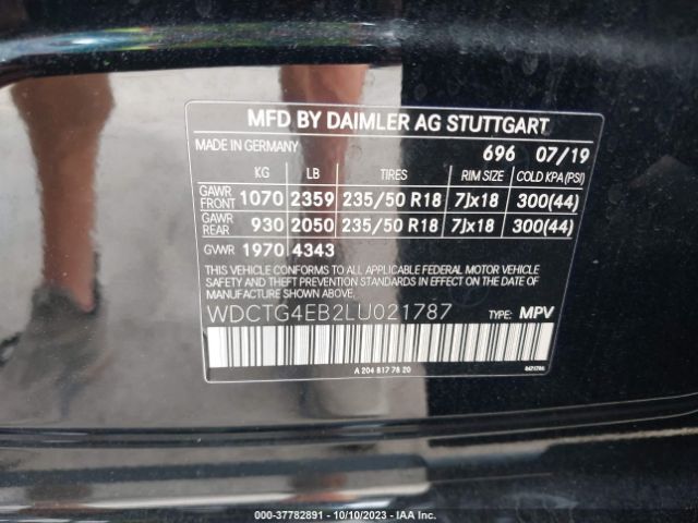 WDCTG4EB2LU021787 Mercedes-Benz Gla Gla 250