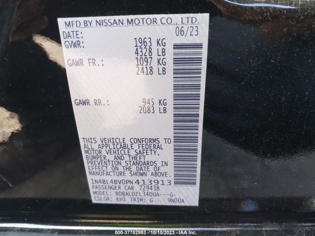 Nissan Altima 2.5 S 2023 1N4BL4BV0PN413913 Image 9