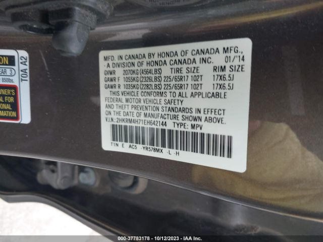 2HKRM4H71EH642144 Honda Cr-v Ex-l