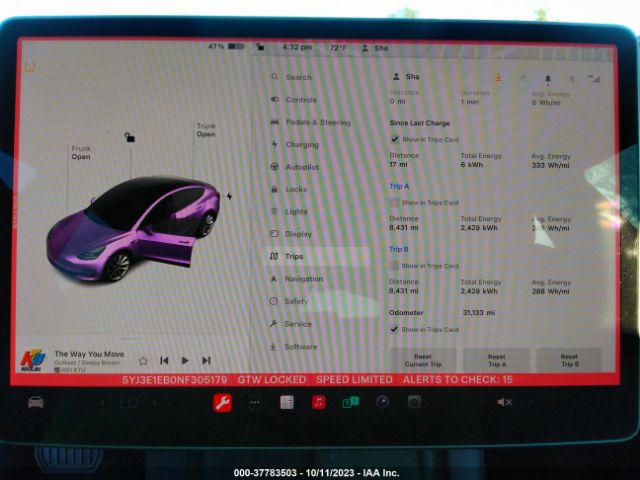 5YJ3E1EB0NF305179 Tesla Model 3 Long Range