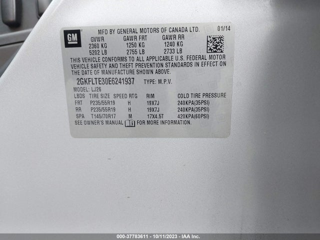 GMC Terrain Slt 2014 2GKFLTE30E6241937 Image 9