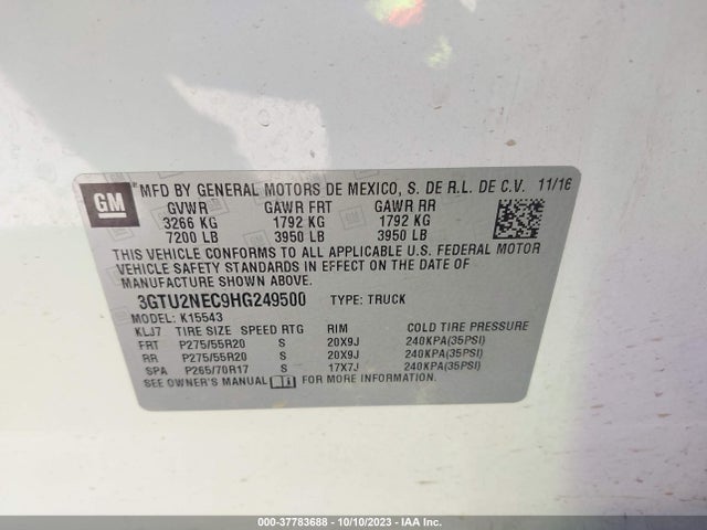 3GTU2NEC9HG249500 GMC Sierra 1500 Slt