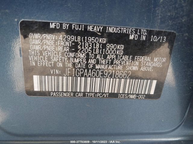 JF1GPAA60E9218662 Subaru Impreza Wagon 2.0i
