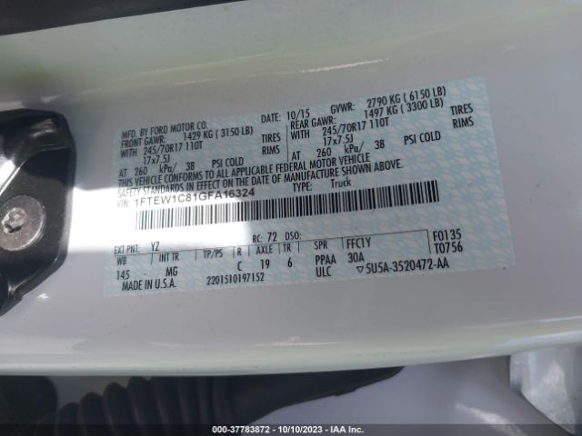 1FTEW1C81GFA16324 Ford F-150 Xlt/xl