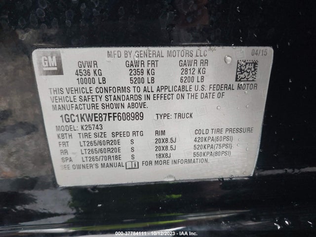 Chevrolet Silverado 2500hd Ltz 2015 1GC1KWE87FF608989 Image 9