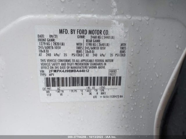 2FMPK4J98MBA44812 Ford Edge Sel/st-line