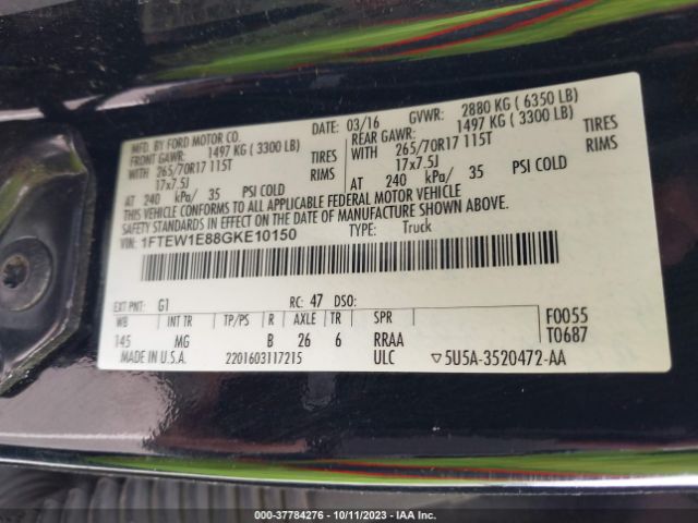 1FTEW1E88GKE10150 Ford F-150 Xlt/xl
