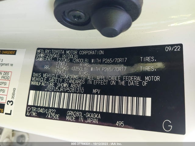 Toyota 4runner Sr5 Premium 2023 JTEFU5JR1P5281310 Image 9