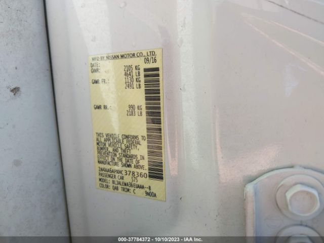 1N4AA6APXHC378360 Nissan MAXIMA SL